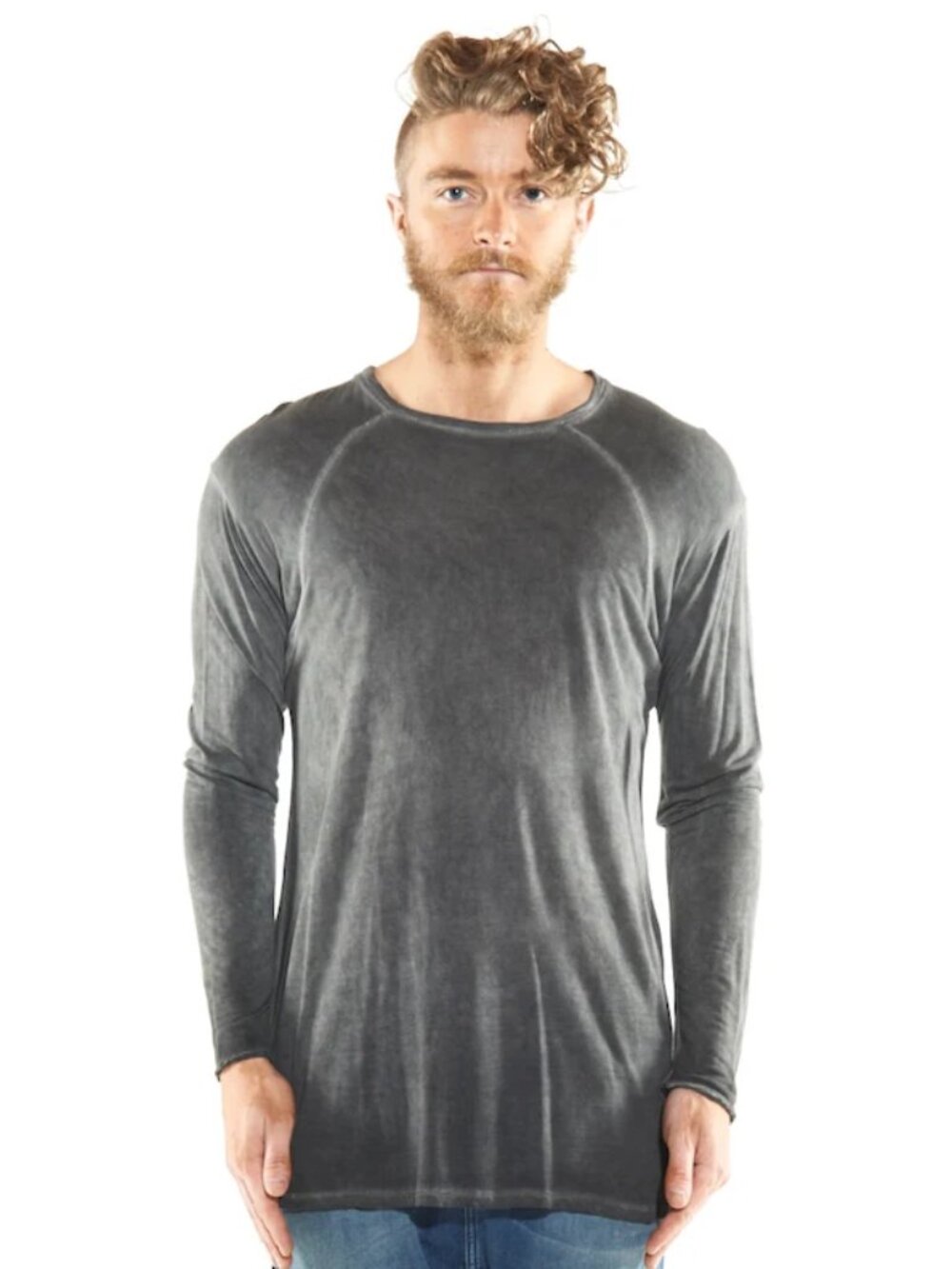 Reese De Luca Grey 100% Bamboo Long Sleeve T-Shirt/13426
